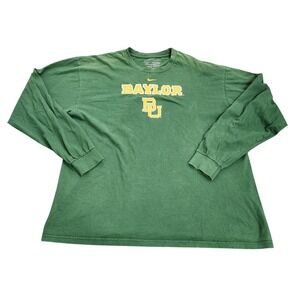 Baylor Bears Shirt Mens Large Green NCAA Football Nike Long Sleeve Graphic Tee
